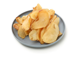 Gastrodia elata on white background 