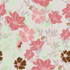Beautiful seamless floral pattern background.