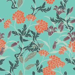 Beautiful seamless floral pattern background.