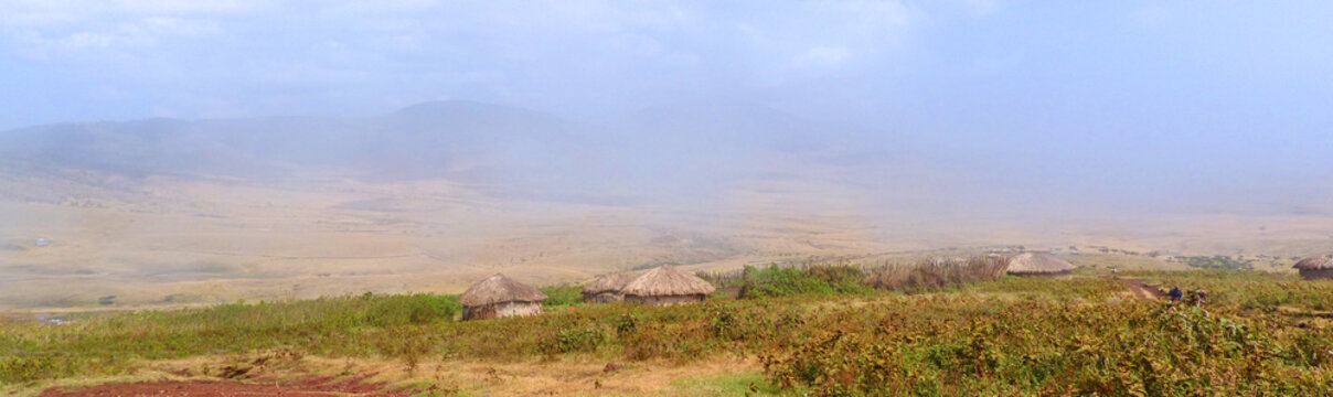 Landscape Bomas Serengetti inside the Ngorongoro Conservation Area National Park Tanzania Africa