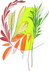 floral background with leaves