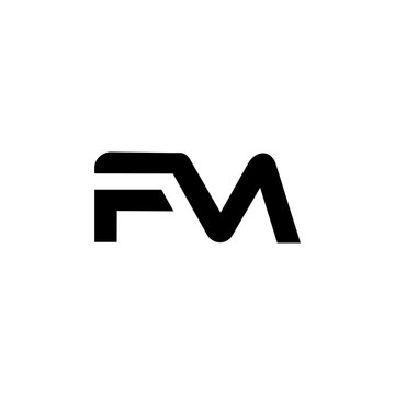 abstract initial letter F M  logo design template