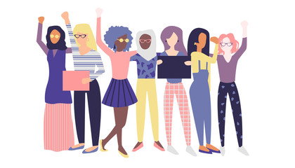 Different nationalities women femenism 8 March