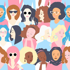 Different nationalities women femenism 8 march