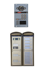 two modern code devices to limit the entrance to  premises   isolated on white background