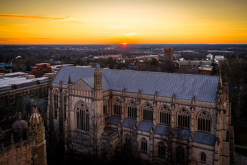 Aerial of Sunrise in Princeton New Jersey
