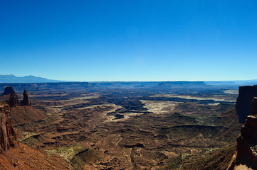 Spectacular view from the viewpoint at canyons in the Canyonlands national park