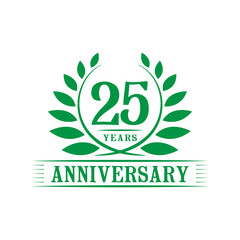 25 years logo design template. Twenty fifth anniversary vector and illustration.