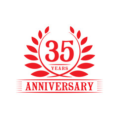 35 years logo design template. Thirty fifth anniversary vector and illustration.