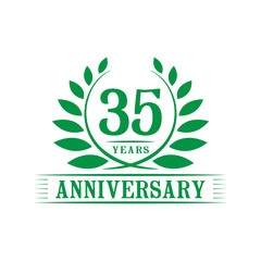 35 years logo design template. Thirty fifth anniversary vector and illustration.
