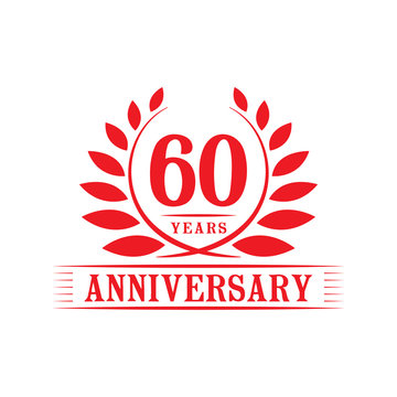 60 years logo design template. Sixtieth anniversary vector and illustration.