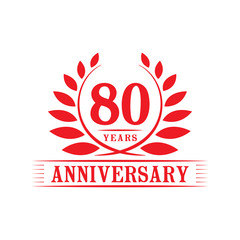 80 years logo design template. Eightieth anniversary vector and illustration.
