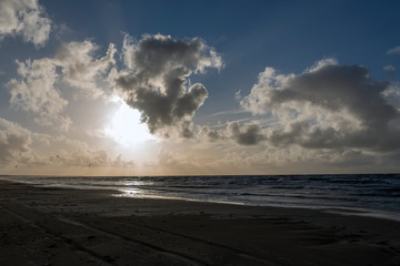 Sunset time by Baltic sea.
