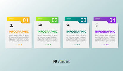 Business infographics template with 5 steps