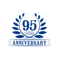 95 years logo design template. Ninety fifth anniversary vector and illustration.