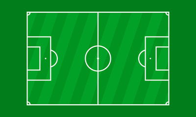 View of the soccer field from above. Vector illustration