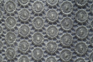 White lace with circular pattern from above