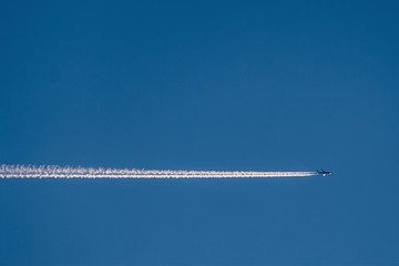 Aircraft and blue sky background
