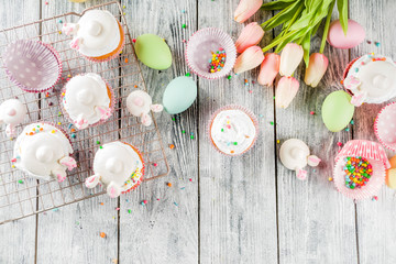 Easter kids bunny cupcakes
