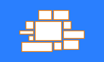 Vector template frame for photos and pictures, photo collage, photo puzzle. 