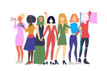 Different nationalities women femenism girl power