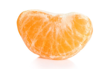 Tangerine slices isolated on white background