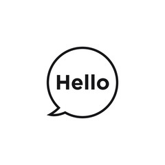 Hello Banner, speech bubble, poster and sticker concept with text Hello. Vector Illustration