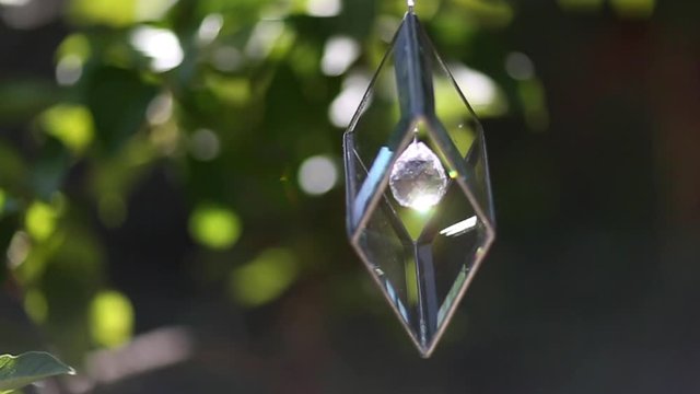 Hanging Crystal In Beveled Glass