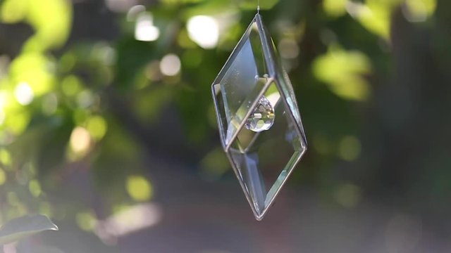Hanging Crystal In Beveled Glass