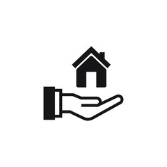 House in hand icon design, property for Sale. vector illustration