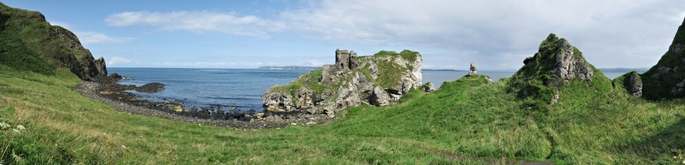 ruins of Kingane castle - on the offshore coast of Northern Ireland not far from Ballycastle