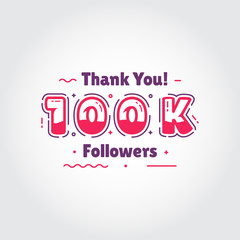100000 Thank You Followers Vector For Media Social Design
