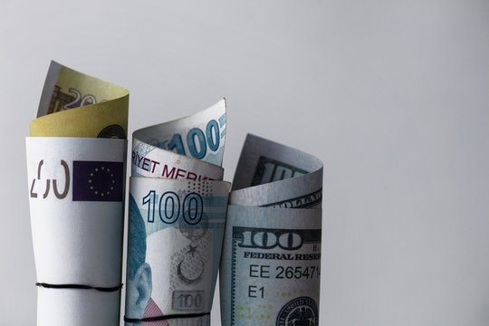 new edition 100 dollars, euro and 100 Turkish lira