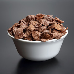 corn flakes in a bowl.