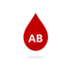 Obraz premium Blood drops with different blood types vector illustration background. - Vector