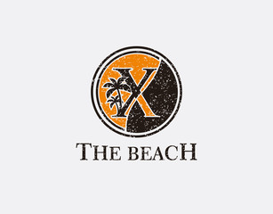 X Palm Beach Logo, Circle X Icon Logo