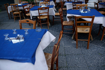 empty table at outdoor restaurant