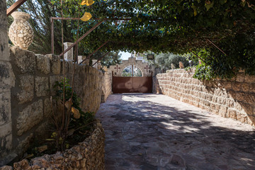 The courtyard of the Greek Monastery - Shepherds Field in Bayt Sahour, a suburb of Bethlehem. in Palestine
