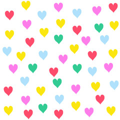colorful hearts seamless pattern