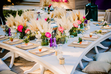 Flower decor for gala or wedding celebration