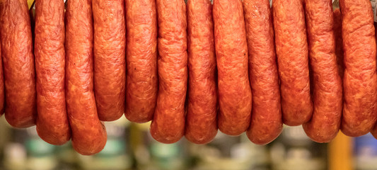 Fundo com linguiça defumada