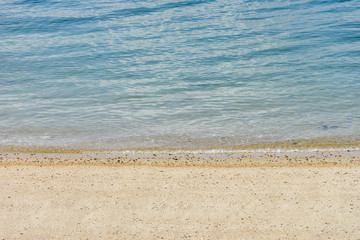 coastline yellow sand and blue sea water landscape
