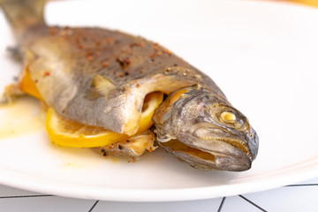 Cooked Rainbow Trout with Lemon