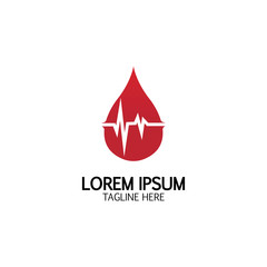 Health care&Blood donation logo icon design template