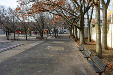 Hoyt Playground in Astoria Queens New York during Autumn