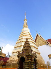 Golden pagoda in Wat Phrae, Thailand