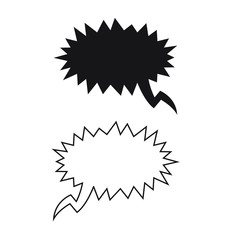 Cartoon zig zag angry speech bubble vector