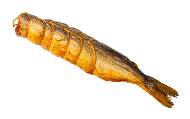 headless hot-smoked зштл salmon fish isolated