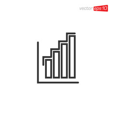 Growth Up Chart Icon Design Template