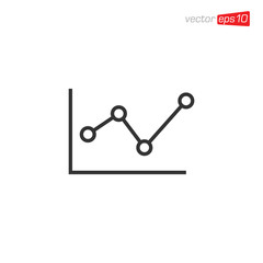 Growth Up Chart Icon Design Template